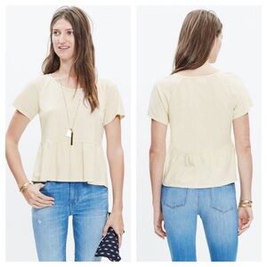 Madewell Linen Blend Peplum Tee Sz M